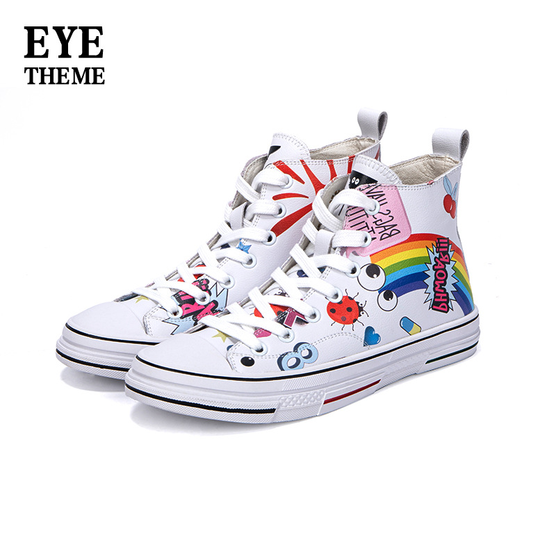 EYETHEME zapatos planos de alta calidad de impresión de cuero de moda zapatos de marca de moda de nicho de moda A131#