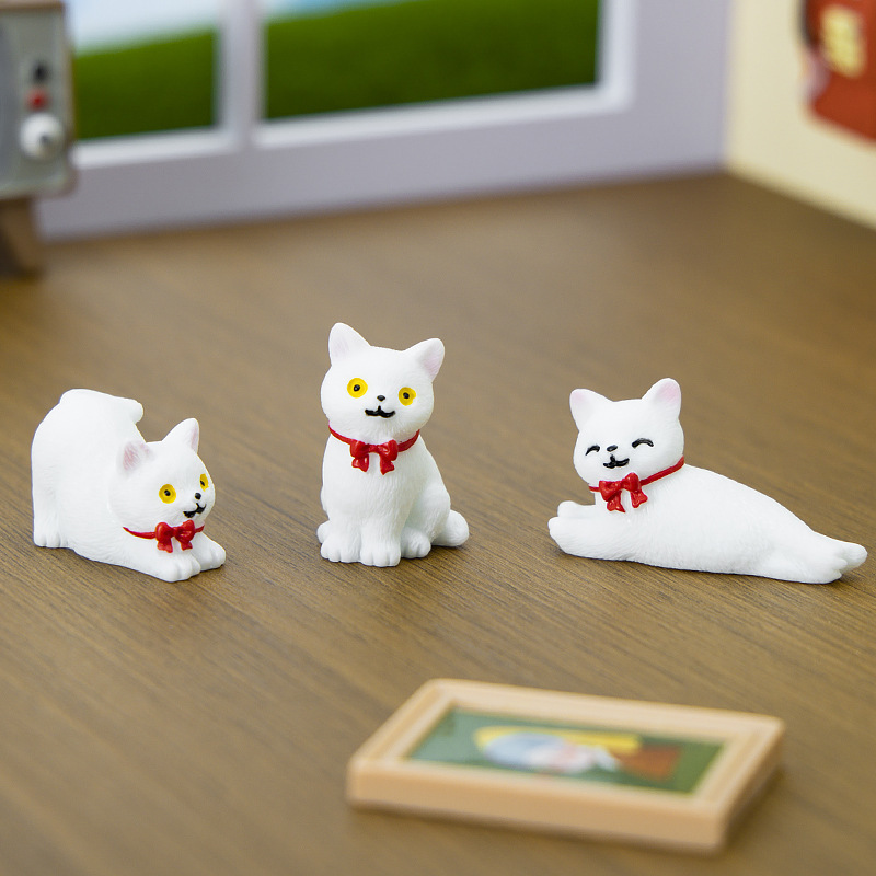 マイクロ風景装飾品かわいい子猫ホームデスクトップ樹脂 DIY クラフト装飾装飾品ハイエンドニッチ|undefined