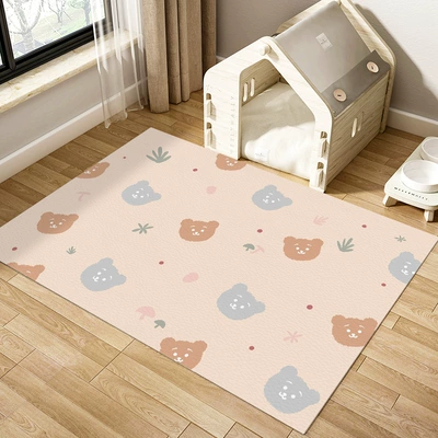 Avtomobil döşəmə paspasları: Special Mat Non-Slip Dog Cage - orange-blue-hair-bear-head-6090cm