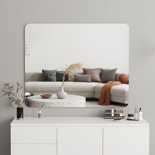 Bathroom Mirror Bathroom Mirror Wall-mounted Self-adhesive Wall-mounted Wall Mount without Drilling Makeup Mirror Bathroom Washroom Toilet Sticker Factory