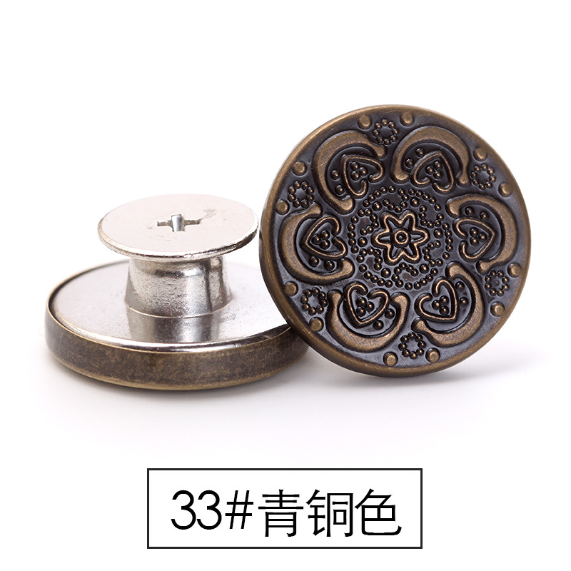 Botón de los pantalones vaqueros botón de la cintura ajustable desmontable modificación de la cintura artefacto redondo hebilla de metal pantalones fijos