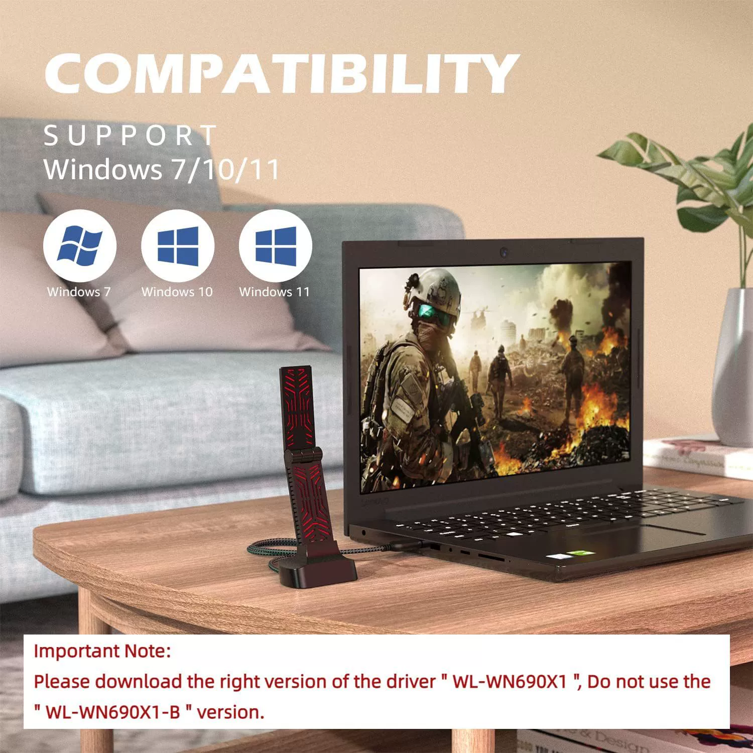 Wavlink is suitable for computer dual -frequency wireless AX1800 WIFI 6 usb network adapter