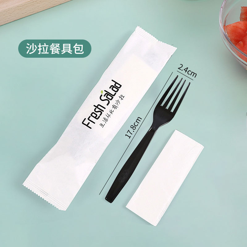 一次性餐具包纸巾套装商用餐饮打包外卖叉子轻食沙拉勺小蛋糕叉勺