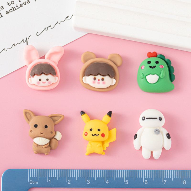 Linda chica nueva historieta animal resina pequeños accesorios crema pegamento DIY material hecho a mano paquete caja del teléfono horquilla