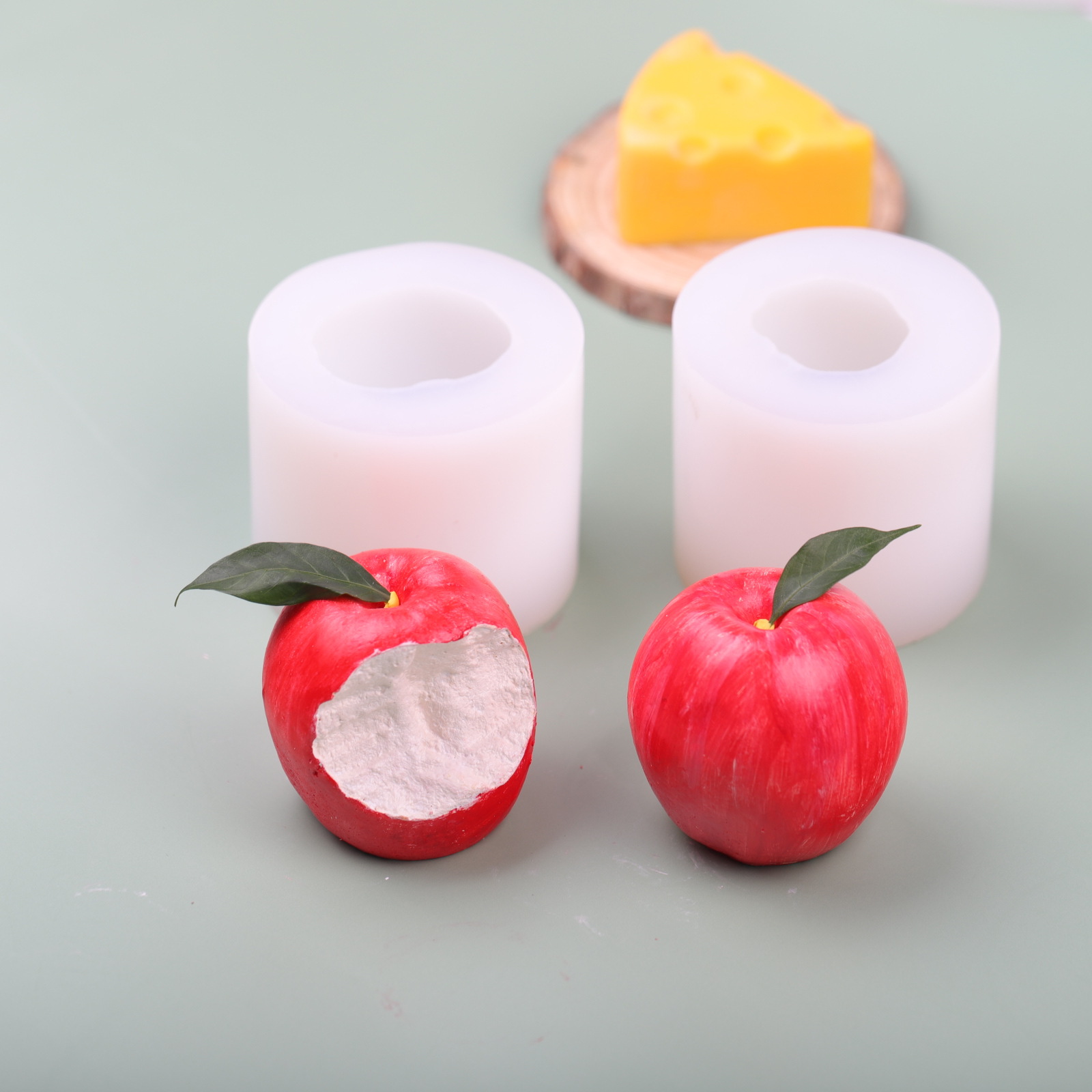 Рождественская яблочная плесень Ароматическая свеча DIY имитация фруктовый мусс торт выпечка украшения силиконовая форма