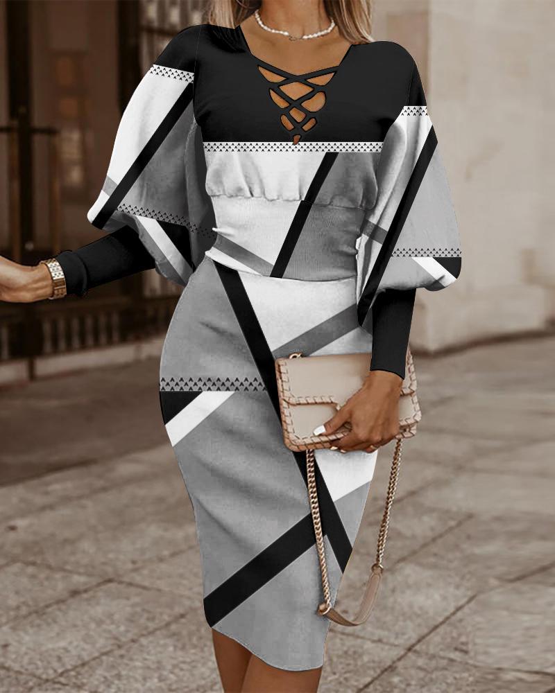 2022 estación independiente AliExpress Amazon popular Otoño e Invierno manga larga cuello en V cintura apretada vaina cuello en V vestido ropa de mujer