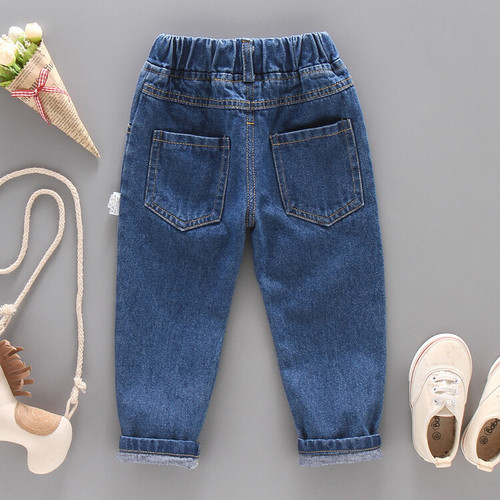 Boy's Plain Color Denim Jeans  Spring and Autumn New Children's Versatile Casual Pants Baby Trend Brand Children's Pants Foreign Trade