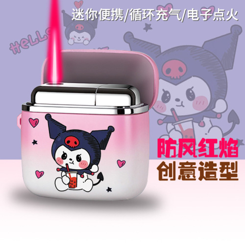 Headphones Windproof Lighter Pacha Dog Kuromi Cinnamon Dog Cartoon Internet Celebrity Gas Lighter Smoking Accessories Wholesale