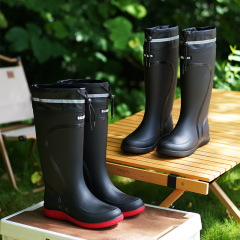 Wholesale Men's Fashion Waterproof Rain Boots with High Trousers, Non-Slip Drawstring, Kitchen and Car Washing Specialized Long Sole Water Shoes