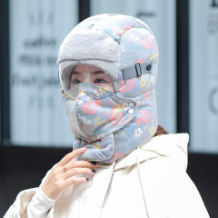 雷鋒帽子の女性モデル冬のかわいい自転車の帽子冬の防風保温神器防寒耳保護顔