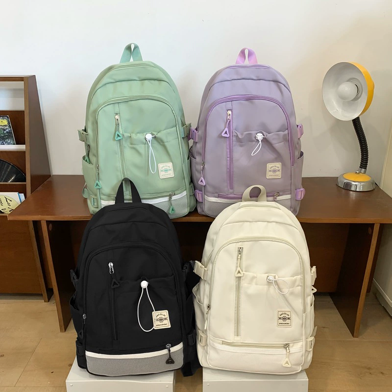 Universal Nylon Capacious Backpack in Multiple Colors, Korean Style, Durable and Stylish