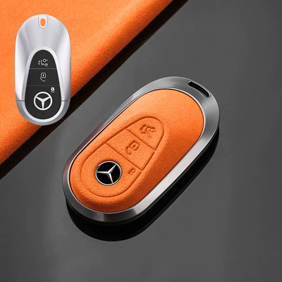cover gle350 c260l glb220, Car key bag - no-specifications-mercedes-benz-c-tarnish-aluminum-alloy-orange-suede-single-shell