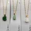 Retro pendant jade, metal necklace suitable for men and women, wholesale