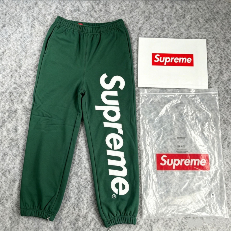 A309# classic big logo hooded sweatpants dark green / S