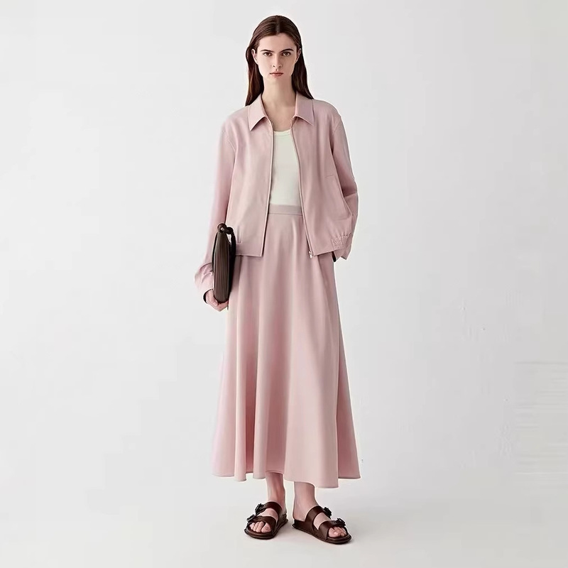Xiaohe Women's Clothing Mall's Same Style 2026 Spring New Wool Twill Jacket and Women's Skirt New Year's Edition
