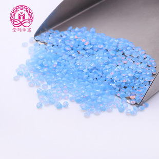 Factory in stock direct sales round blue opal gem 0.9 mm-4.25mm opal blue round pointed bare stone
