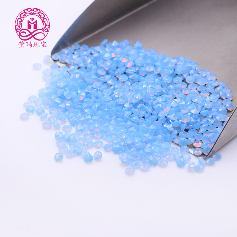 Factory Direct Sales in Stock: Round Blue Opal Gemstones, 0.9Mm-3Mm Opal Blue Round Cabochon Loose Stones
