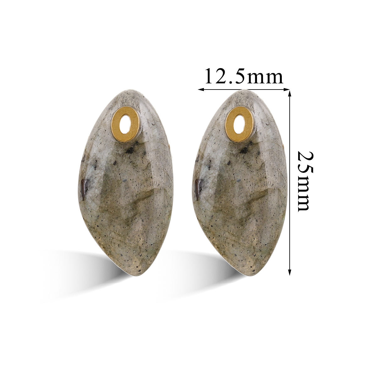 Europa y los Estados Unidos piedra natural polvo cristal turquesa acero inoxidable titanio elíptico pequeño colgante DIY accesorios de collar