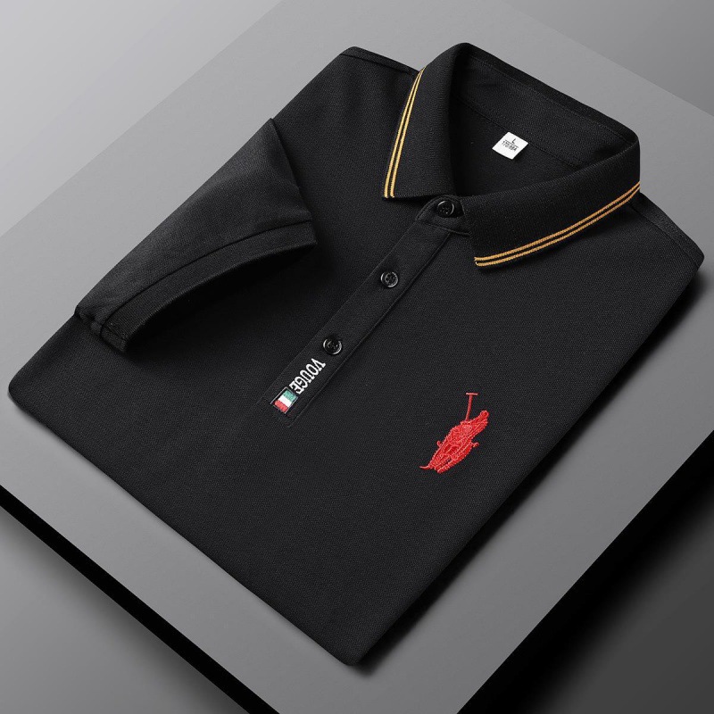 Polo camiseta de alto nivel hombre ligero de negocios bordado camiseta de verano mangas cortas de golf bordado elástico camiseta de solapa