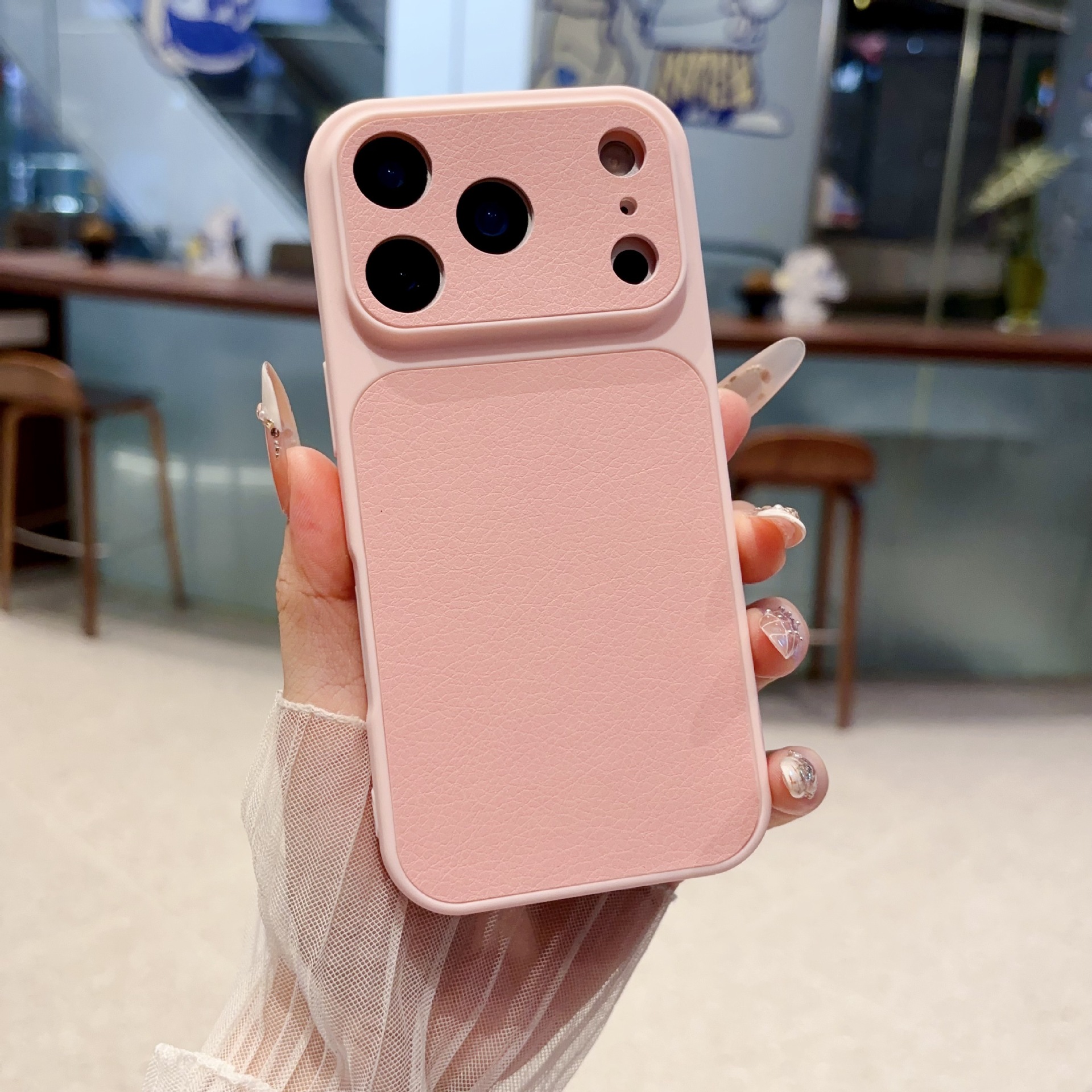 Funda con Ventana para iPhone 16 17 18 Pro de Silicona con Protección contra Caídas y Anti-huellas