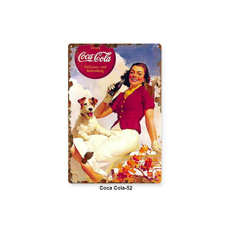 Настенная полка с изображением Coca‑Cola, винтажная поцарапанная металлическая плакат, 20×30 см