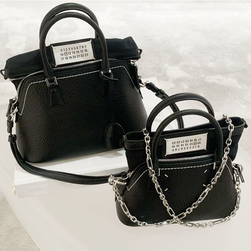 Genuine Leather Margiela Margiela Shell Bag Niche Design Black and White Deformation Bag Single Shoulder Crossbody Handbag Women's Bag