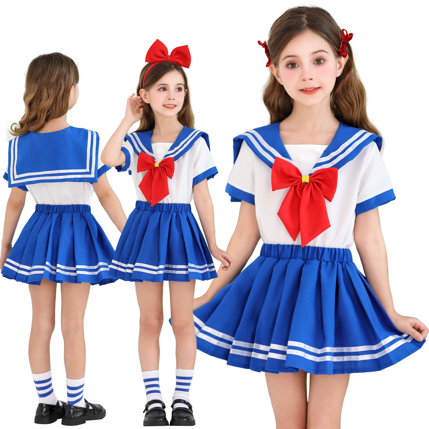 Halloween Kidsren's Costumes Japanese School Uniforms Jk Uniforms British Girls Sailor Uniforms Navy Sailor Moon Performance Uniforms