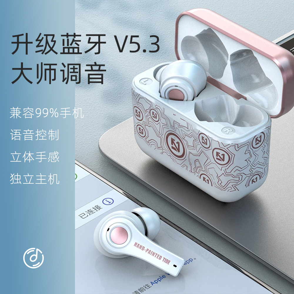 Cross-border private model wireless sports tws Bluetooth headset 5.3 long endurance stereo bass in-ear earplugs