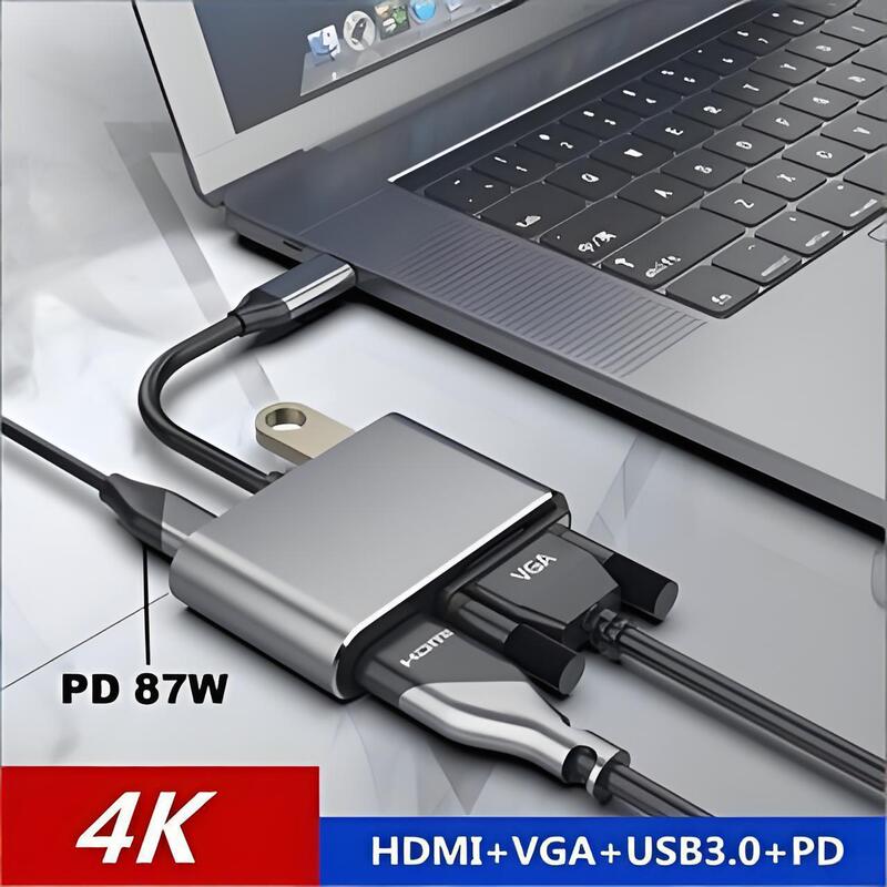 Typec to Hdmivga Adapter Multi-Function Converter Laptop Docking Station Video Audio Conversion Fast Charging Typec to Hdmivga Adapter Multi-Function Converter Laptop Docking Station Video Audio Conversion Fast Charging