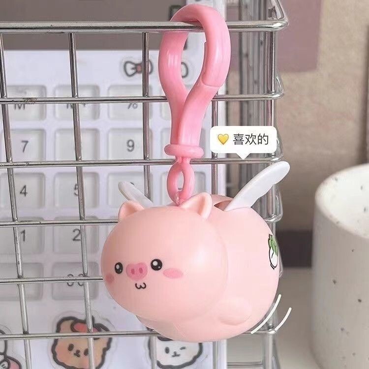 抖音同款 解压小飞豚飞天拉线小飞猪玩具卡皮巴拉钥匙扣 情侣挂件|undefined