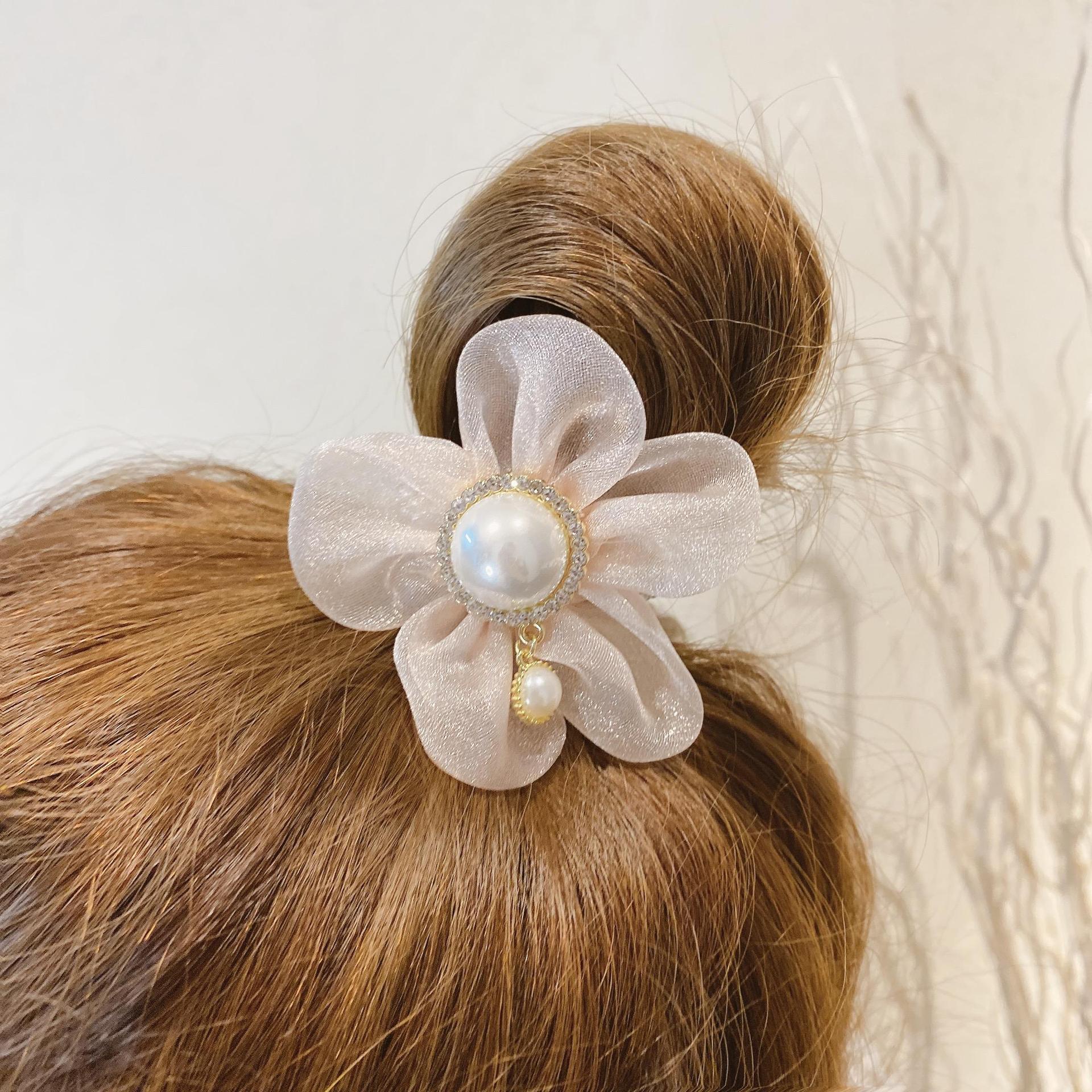 Corea del Sur Dongdaemun pequeñas flores corredores de cabello para mujeres correa de cabello para niñas correa de correa de perlas