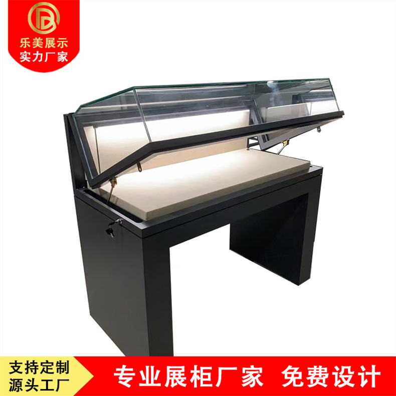 博物馆展厅历史文物古董字画展示柜台电动升降玻璃通柜带锁