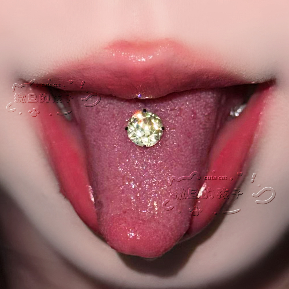 Pointed labret stud close-up product detail