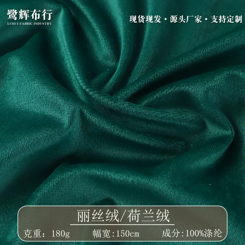 厂家批发荷兰绒丽丝绒天鹅绒沙发布布匹抱枕口袋布服装布料黑白