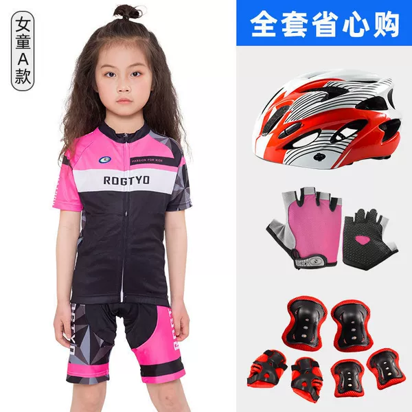 Helmet, protective gear, gloves, with short sleeve
