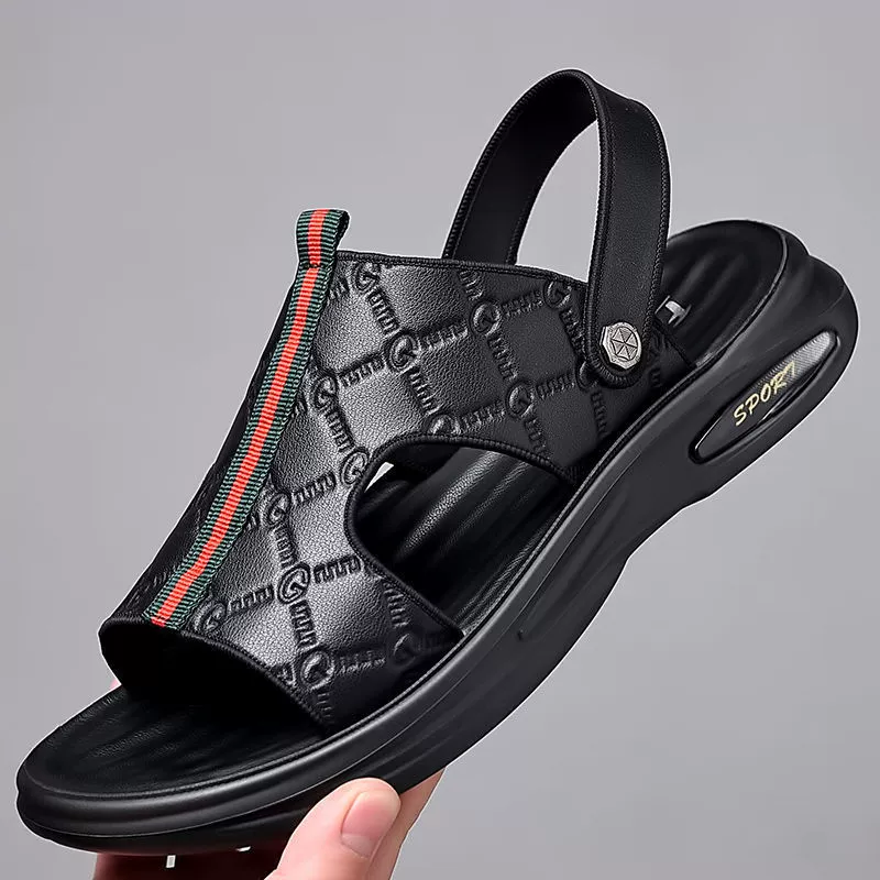 Трансграничная внешняя торговля 2025 новые летние мужские пляжные туфли из мягкой кожи, дышащие, легкие и универсальные повседневные сандалии и тапочки