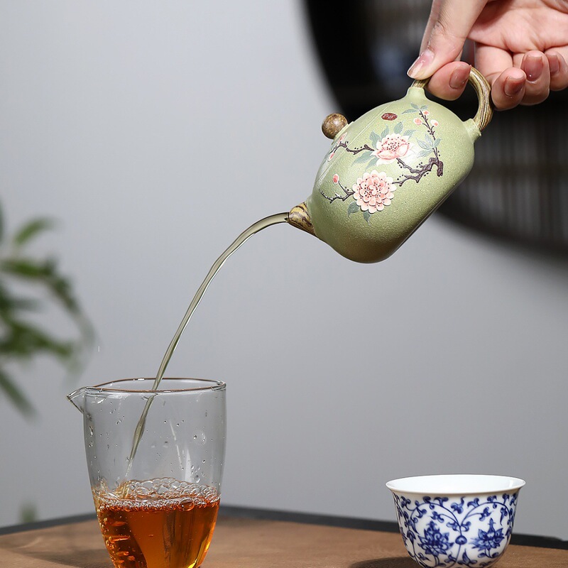 绞泥西施宜兴紫砂壶原矿豆青砂绞泥西施精美紫砂茶壶茶具分销代发|undefined