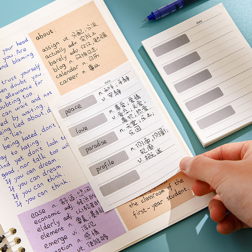 Multifunctional wrong question sticky note student English math vocabulary book correction sticker revision homework note book wholesale