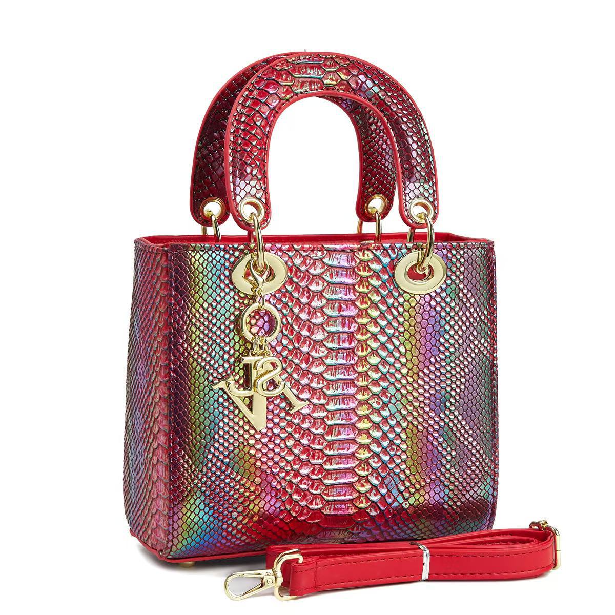 Temperamento de moda cocodrilo bolsos de mano letras colgantes bolsos de hombro casuales diarios bolsos transfronterizos