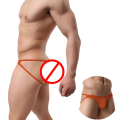 ADANNU Men's Sexy Double D Cup Nightclub Performance Low-rise Hip-lifting T-shirt Briefs Breathable Shorts Head AD7106