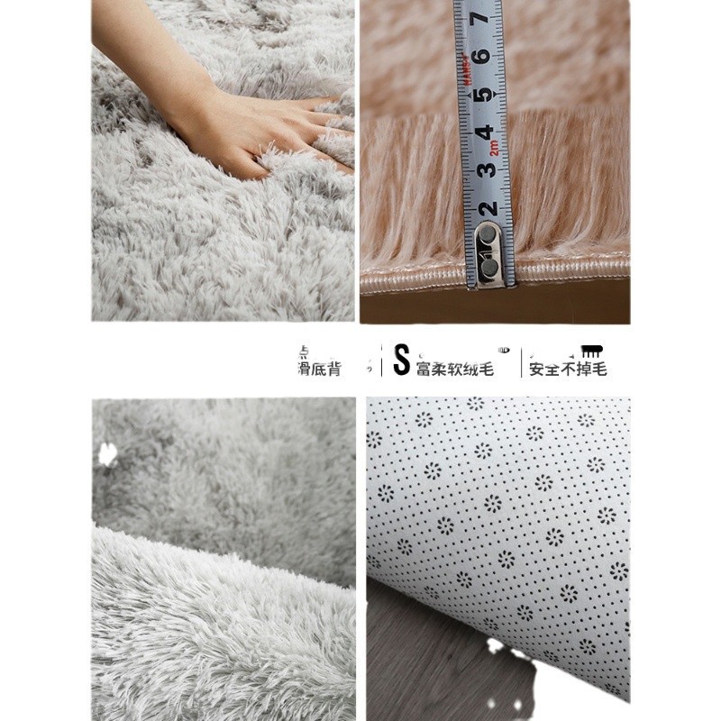 Alfombra mullida para dormitorio – tapete largo junto a la cama o sala, felpa suave, estilo acogedor