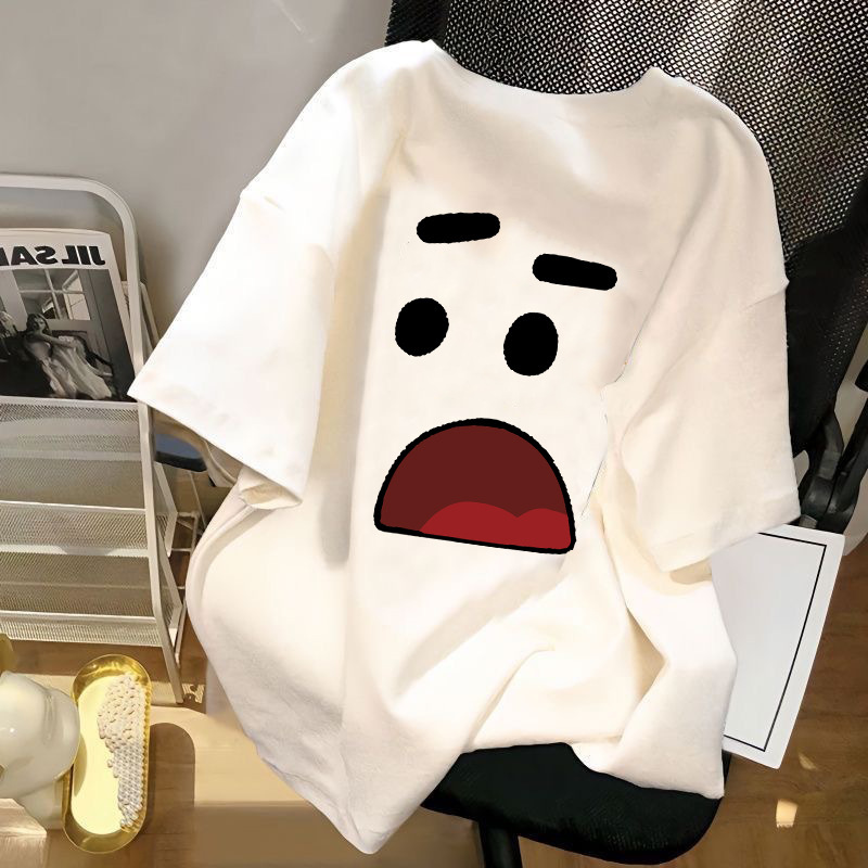 Fábrica al por mayor de fresa fresca Oso Blanco Verano de manga corta Camiseta hombres y mujeres sueltos todo partido juventud Top pareja