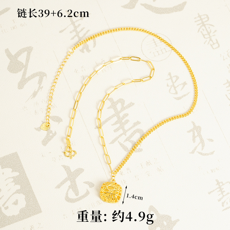 Collar de azúcar de oro de Vietnam, atrapadora de sueños, nicho de alta calidad, anillo de aretes de alambre geométrico para mujeres.