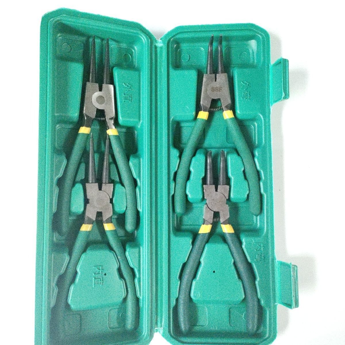 多功能扩张钳挡圈钳卡黄钳4件套装钳内外两用卡簧钳跨境代发特姆