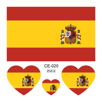 Colección completa de banderas nacionales Spot Juegos del Día Nacional Pegatinas de bandera de amor Pegatinas de tatuajes Pegatinas faciales impermeables para hombres y mujeres Pegatinas de actividad