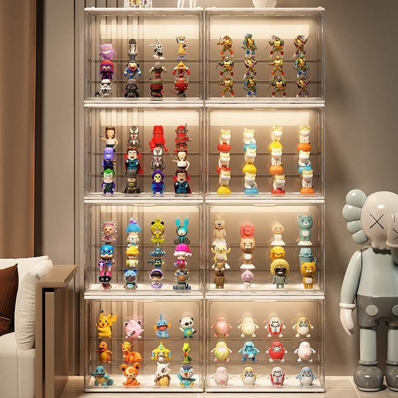 Caja de almacenamiento transparente a mano Caja ciega Decoración de almacenamiento Bubble Mart Lego Muñeca de juguete Pantalla de almacenamiento de muñecas