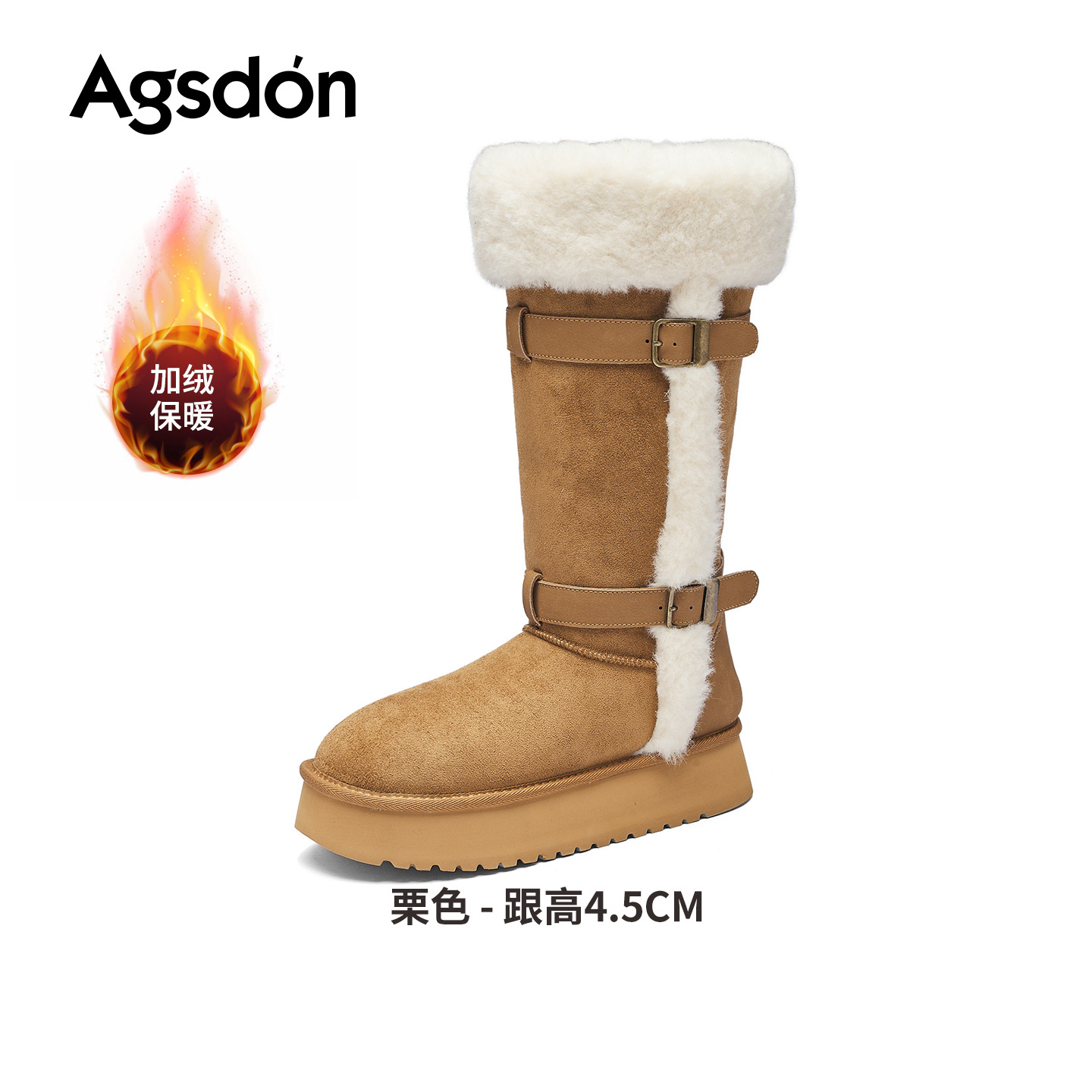 Augu Lion Dengjia vello botas de nieve para mujeres 2025 nuevo invierno para usar zapatos de algodón gruesos botas de lana gruesa