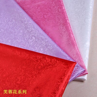 goods in stock Hibiscus Jacquard weave Silk dyeing computer television monitor Jacquard weave rose European style Jacquard weave cloth