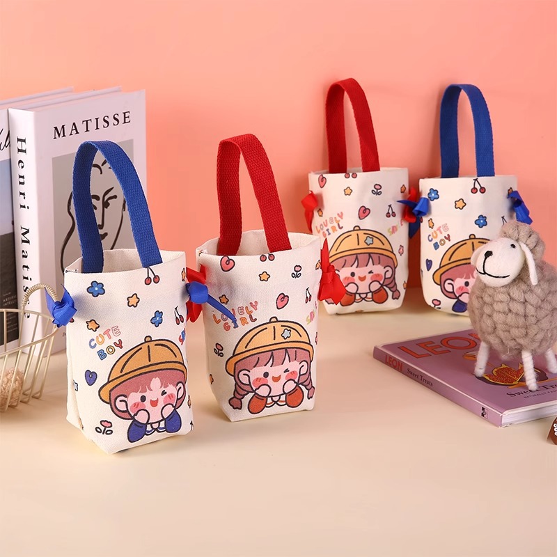 可爱六一儿童节礼品袋零食糖果小号手提袋生日帆布袋伴手礼包装袋