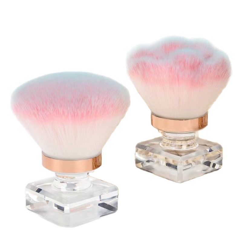 Cepillo para polvo de manicura nuevo cepillo para polvo suelto de manicura en forma de rosa cepillo de rubor de polvo suelto único cepillo de limpieza de recorte de polvo